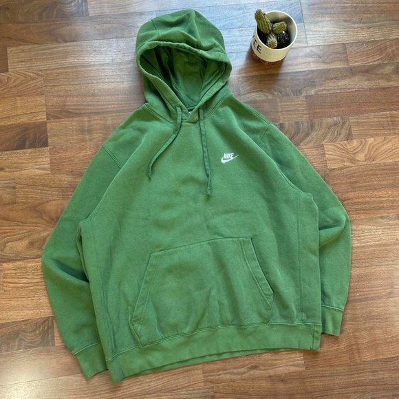 Vintage VTG Y2K Green Mini Logo Mini Swoosh Nike Hoodie - Picture 3 of 5